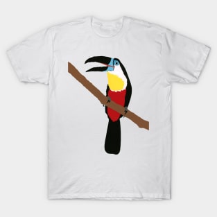 TOUCAN Colorful Tropical Bird Hand Cut Paper Original Art T-Shirt